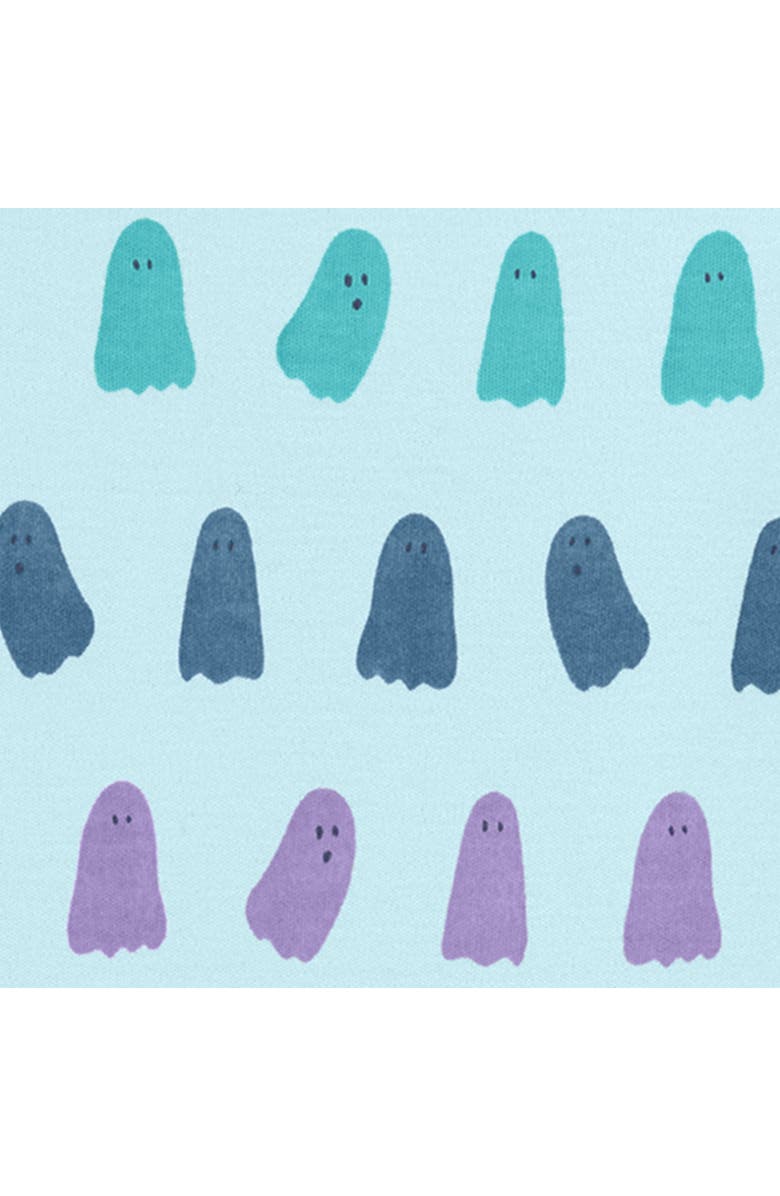 Primary Baby Organic Zip Footie in Rainbow Ghosts, Alternate, color, Saltwater Rainbow Ghosts