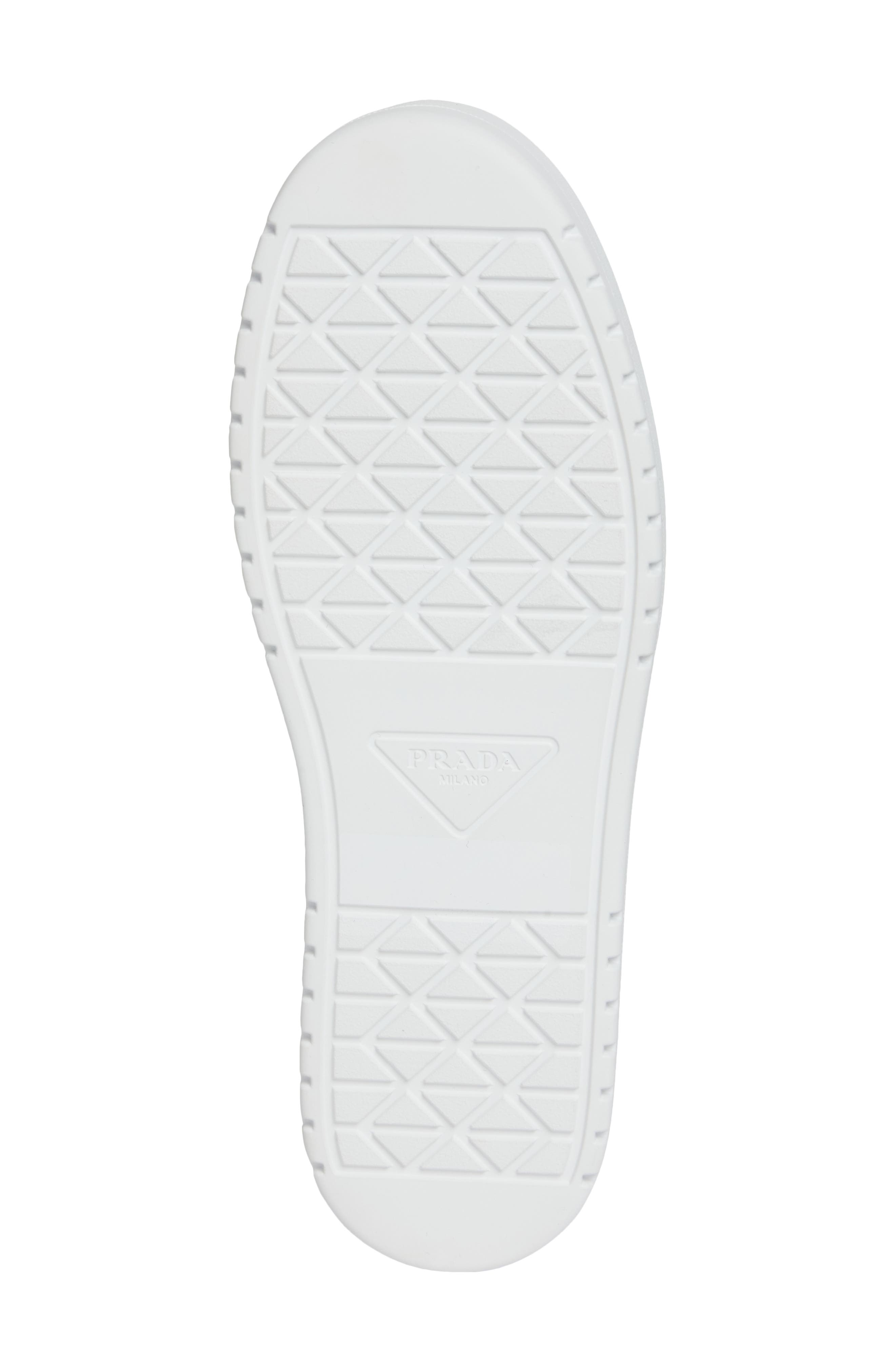 Prada Flatform Downtown Leather Sneaker, Alternate, color, Bianco