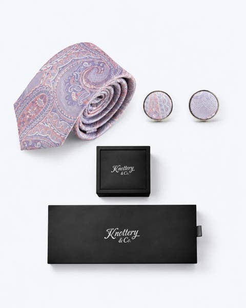 Paisley Silk Tie And Cufflinks Gift Set