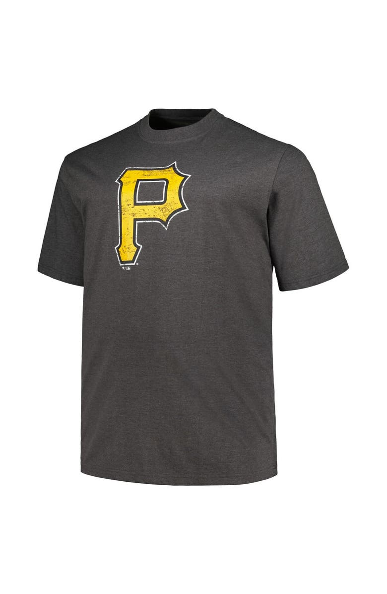 PROFILE Men's Profile Heather Black Pittsburgh Pirates Big & Tall Weathered Logo T-Shirt, Alternate, color, Heather Black