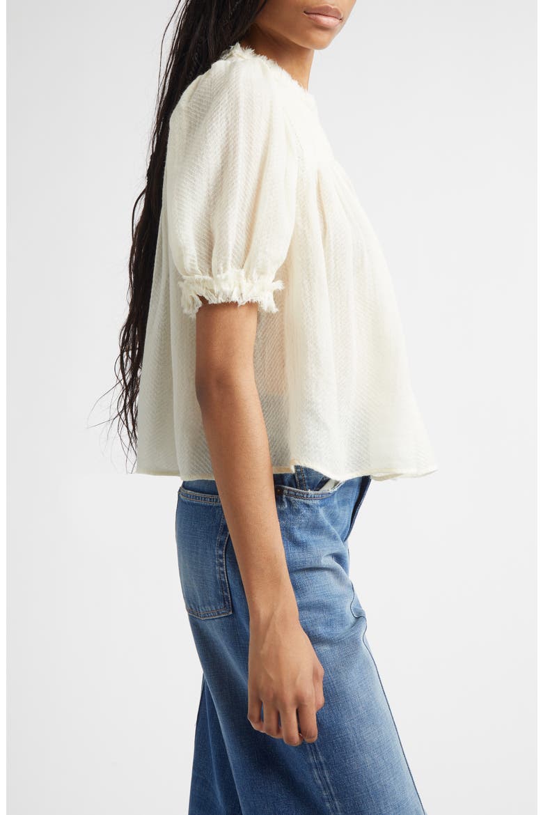 Karlyn Pintuck Wool Trapeze Top, Alternate, color, COWRIE