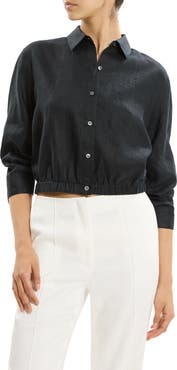 Theory Fixed Sleeve Linen Button-Up Shirt