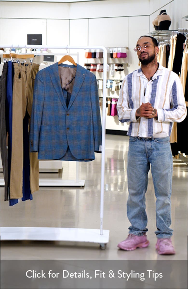 Hampton Teal Plaid Wool & Silk Blend Sport Coat, sales video thumbnail