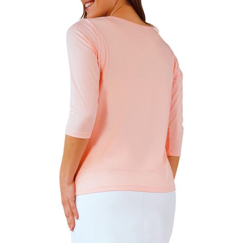 Uv Skinz 3/4 Sleeve Scoop Neck R&r Tee In Rosewater