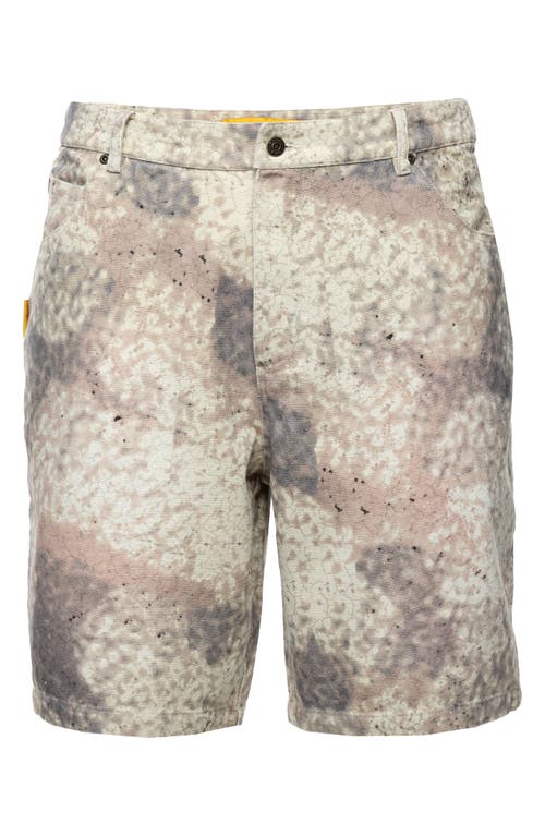 ROUND TWO ROUND TWO ARMADILLO SHELL PRINT FLAT FRONT COTTON SHORTS 