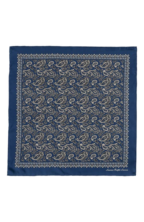 Ralph Lauren Fall Paisley Silk Bandana Scarf In Blue