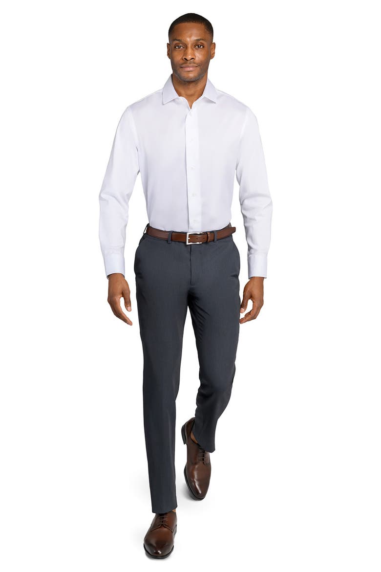 Slim Fit Solid Reworked Dress Shirt, Alternate, color, WHITE