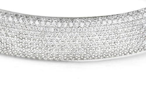 Fzn Cubic Zirconia Pavé Wide Cuff Bracelet In Silver