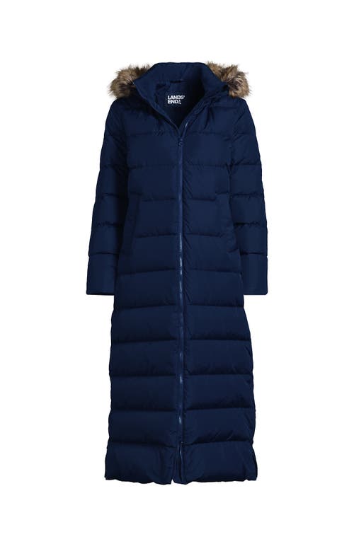 Lands' End Down Maxi Winter Coat In Blue