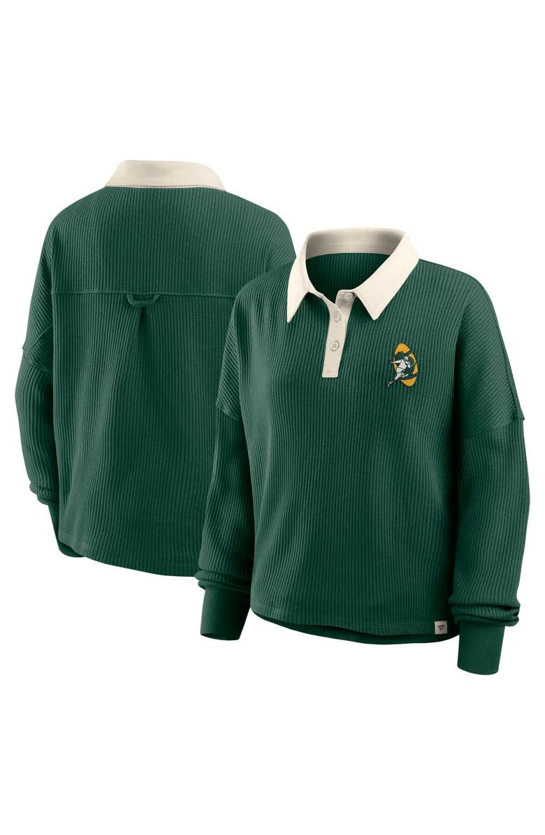 FANATICS Women's Fanatics Green Green Bay Packers Oversized Hometown Premium Thermal Long Sleeve Shirt, Main, color, Green