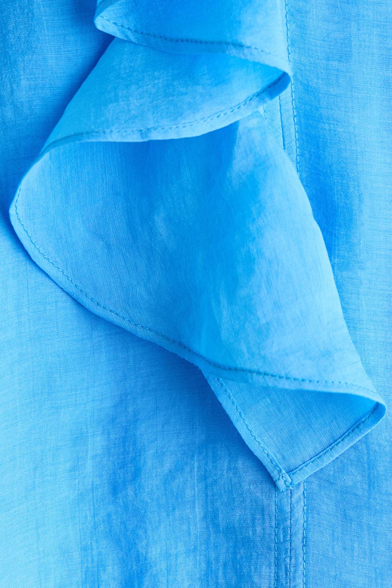 Flounced Lyocell-blend Blouse, Alternate, color, Bright blue