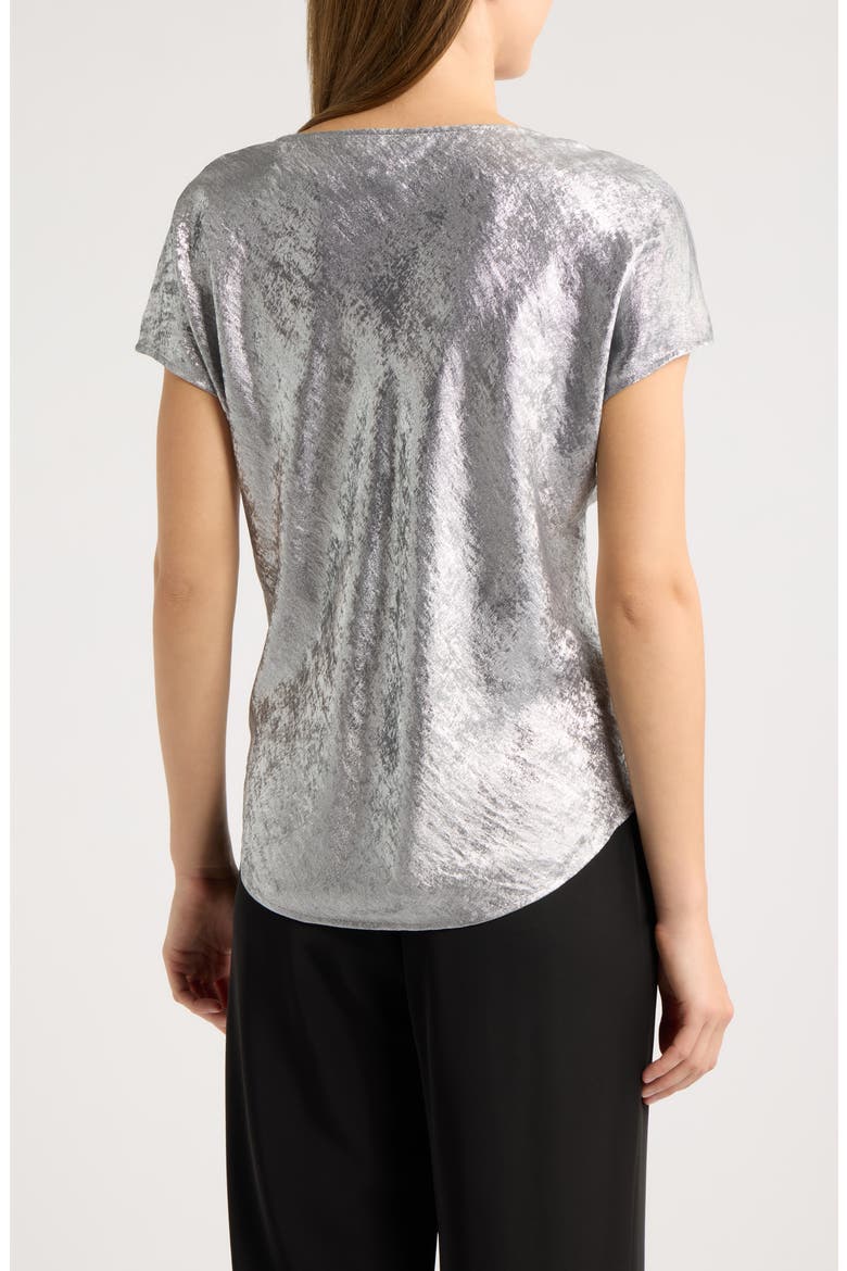 Metallic Cowl Neck Top, Alternate, color, SILVER