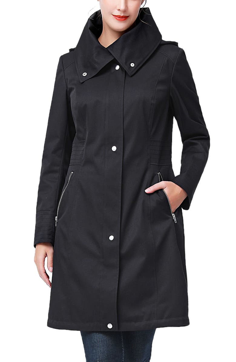 Kimi & Kai Alys Water Resistant Hooded Anorak Coat, Main, color, Black