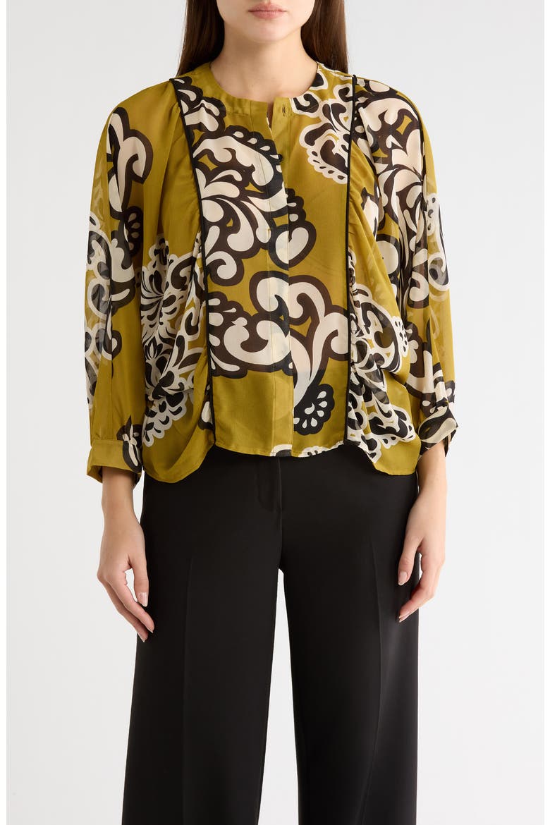 Large Print Top, Main, color, CITRON DAMASK