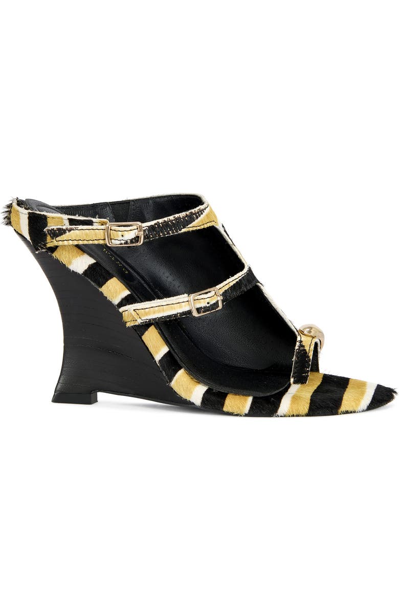 AZALEA WANG Giannis Genuine Calf Hair Wedge Sandal, Alternate, color,