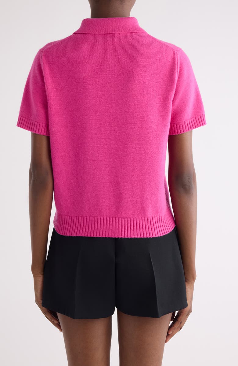 Givenchy Short Sleeve Wool & Cashmere Polo, Alternate, color, Fuchsia