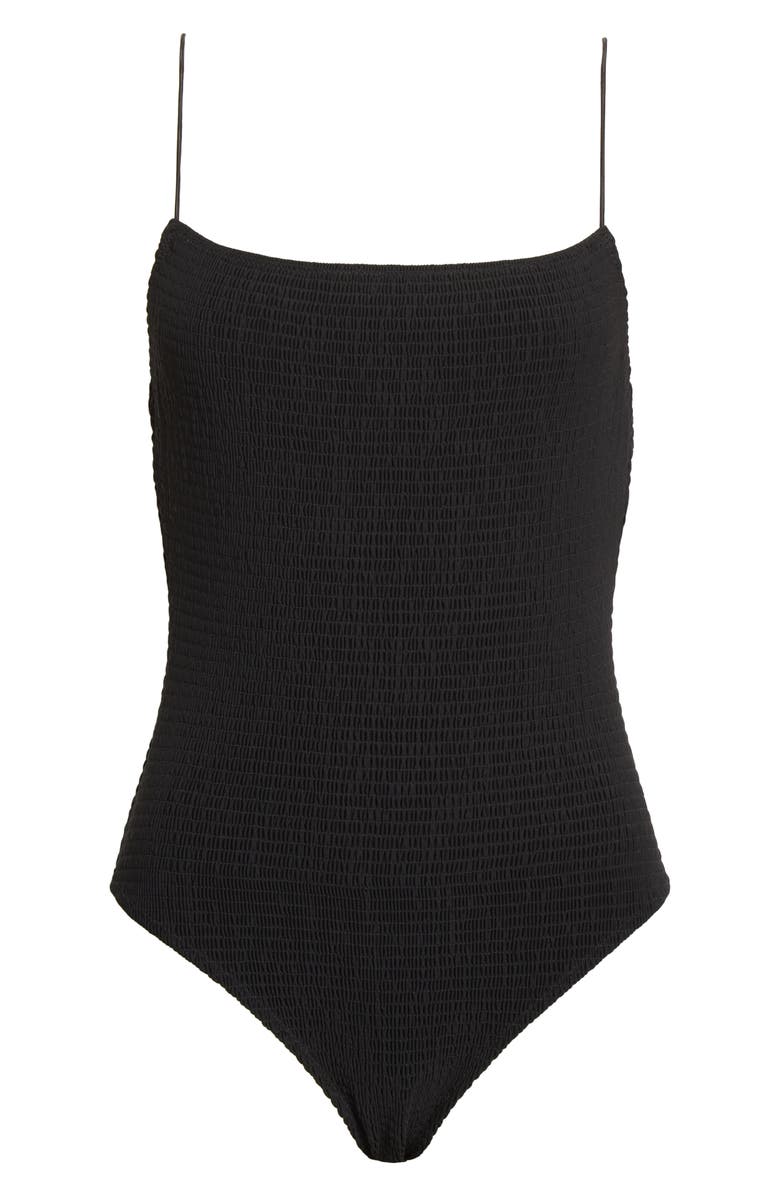 TOTEME Smocked One-Piece Swimsuit, Alternate, color,