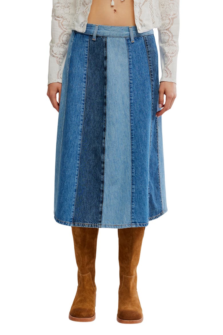 Sunbeam Denim Midi Skirt, Main, color, EARLY RISER