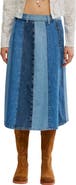 Free People Sunbeam Denim Midi Skirt