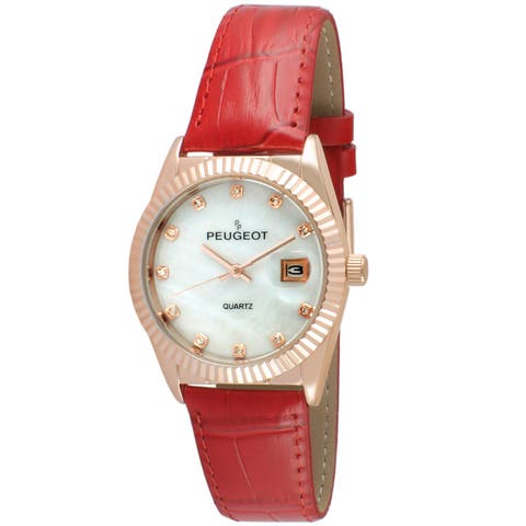 Luxury Fluted Bezel Calendar Leather Watch - 36MM