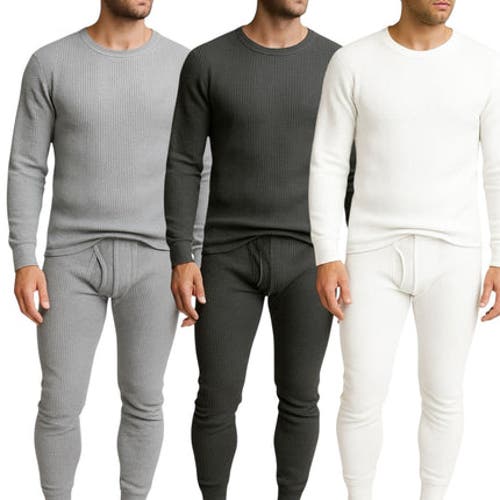 Benben 3 Pack Waffle Knit Thermal Loungewear Set In Multi