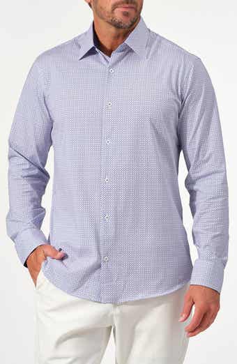 STUDIO GARNET LOS ANGELES Mosaic Print Stretch Supima Cotton Button-Up Shirt