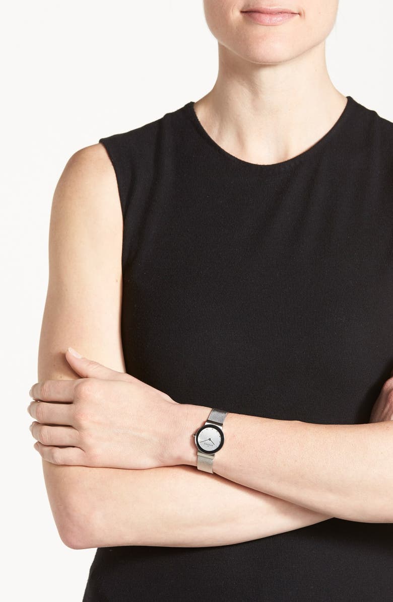 Skagen Round Case Mesh Strap Watch, 26mm, Alternate, color,