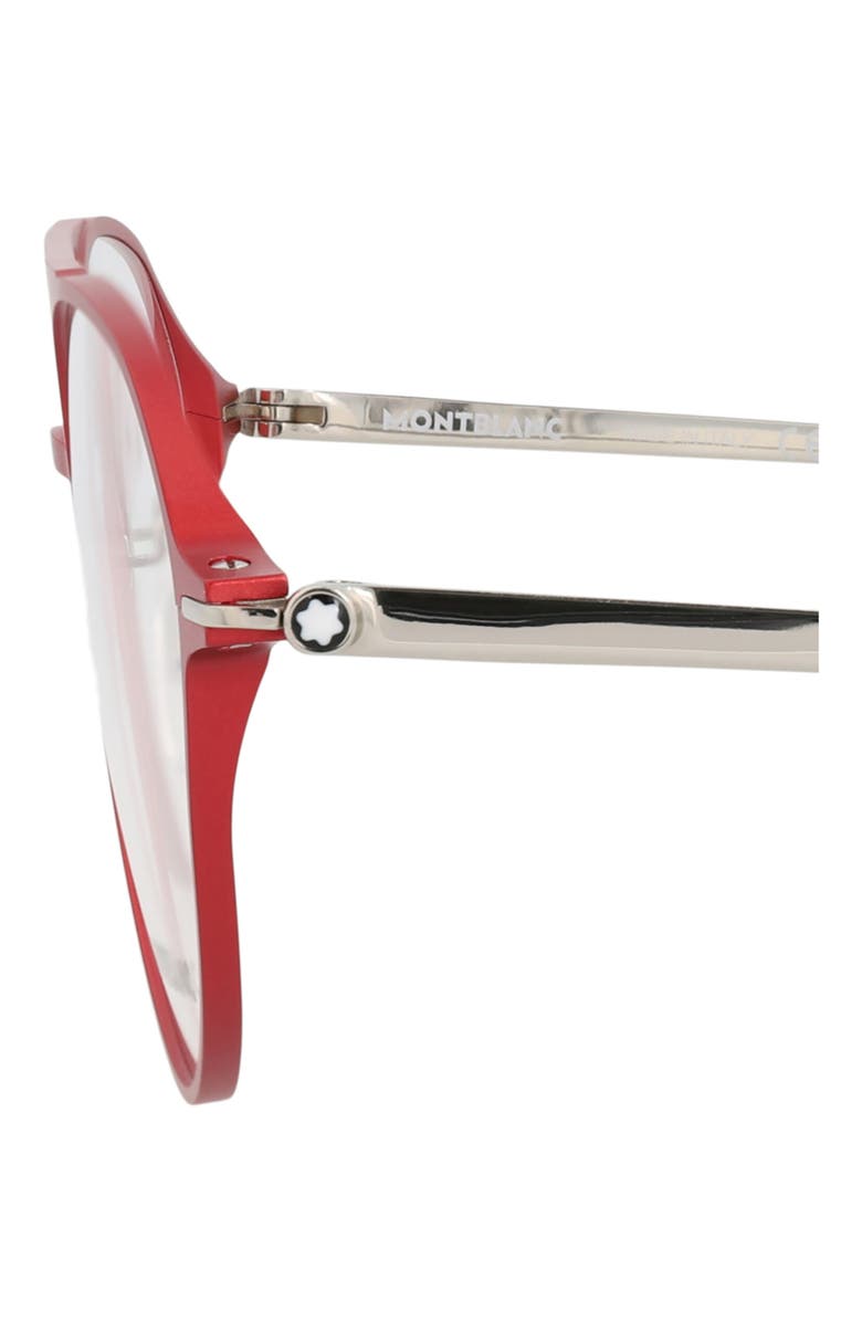 Montblanc 55mm Aviator Optical Glasses, Alternate, color, Red Silver Transparent