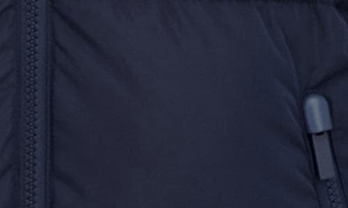 Sebby Faux Fur Reversible Hooded Puffer Jacket In Blue