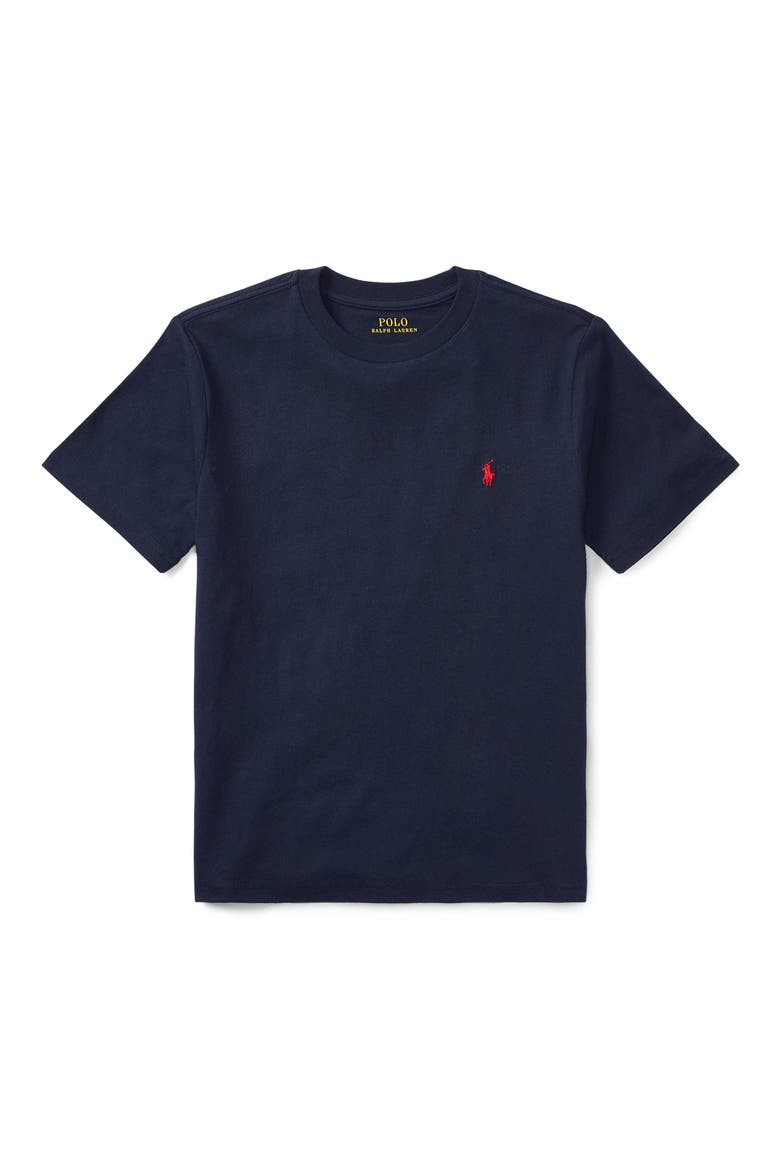 Kids' Cotton Jersey T-Shirt, Main, color, NAVY