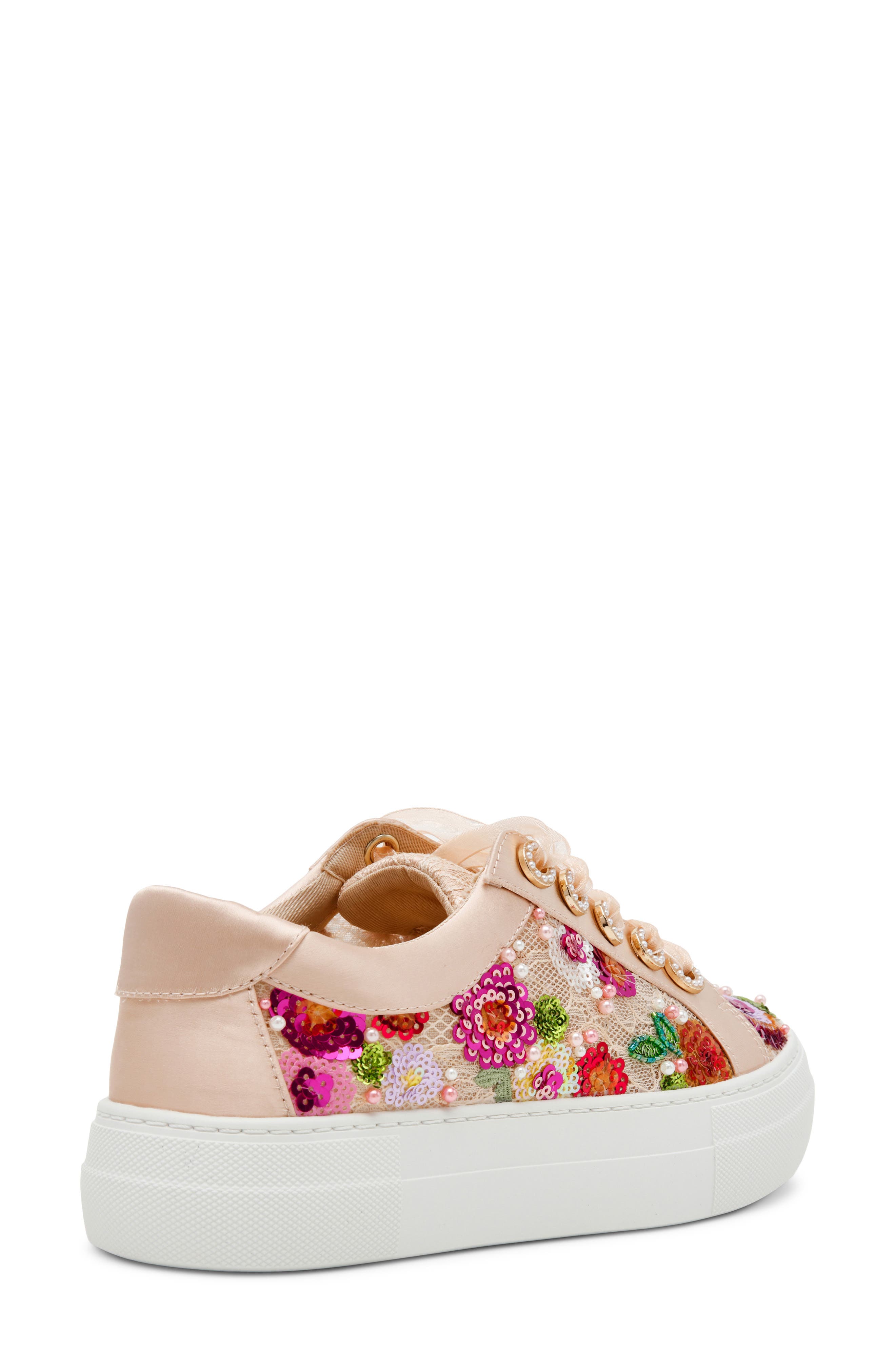 Bonny Sequin Platform Sneaker, Alternate, color, BEIGE FLORAL