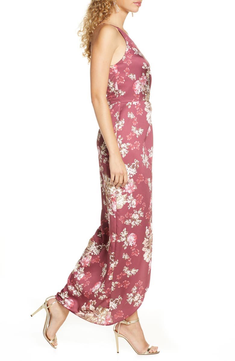 WAYF The Lainey Floral One-Shoulder Twist Gown, Alternate, color,