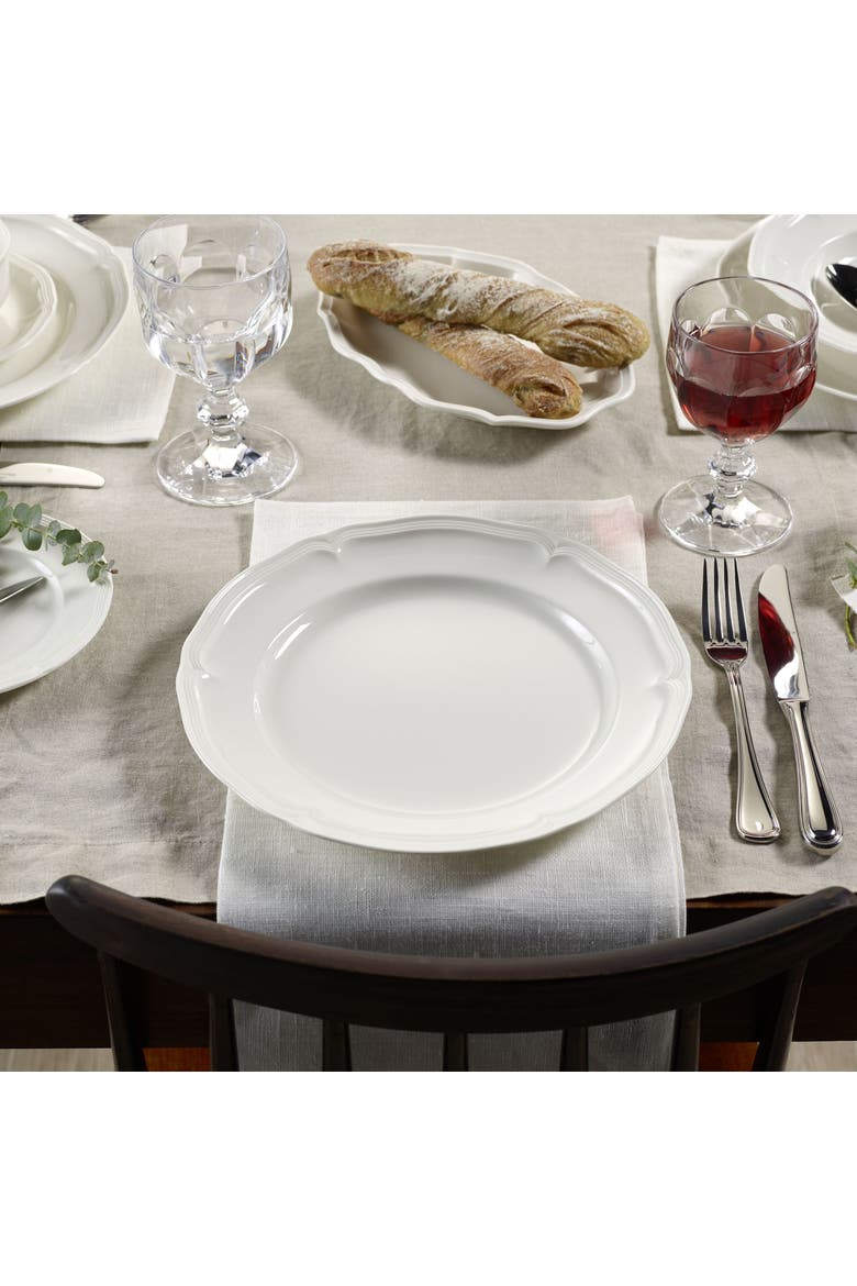 Manoir Dinner Plate Set of 6, Alternate, color, White