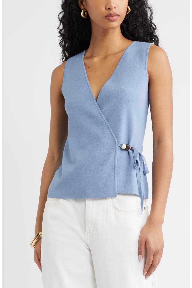 Side Tie Sweater Vest, Main, color, BLUE UMBRA