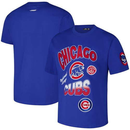 Pro Standard Royal Chicago Cubs Turn It Up Dropped Shoulder T-shirt In Blue