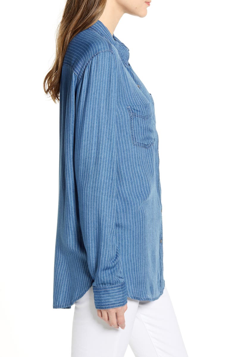 Caslon<sup>®</sup> Stripe Chambray Shirt, Alternate, color, 
