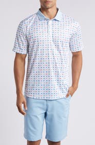 Swannies Louie Flag Print Golf Polo