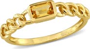 Julianna B. Solitaire Birthstone Link Design Ring 14k