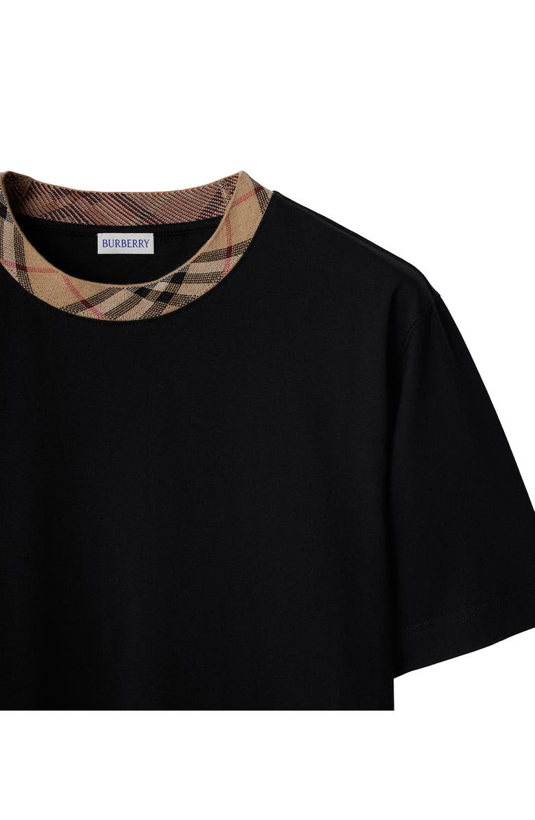 Burberry Check Trim T-Shirt, Alternate, color, Black