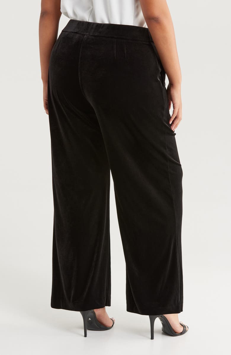 Tahari ASL Velvet Wide Leg Pants, Alternate, color, Black