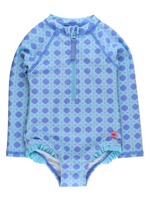 Girls UPF50+ Sun Protection Long Sleeve Rash Guard One Piece
