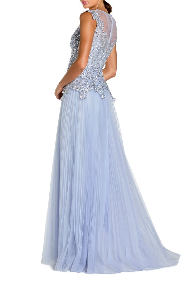 Sleeveless Embellished Bodice A-Line Gown, Alternate, color, Periwinkle