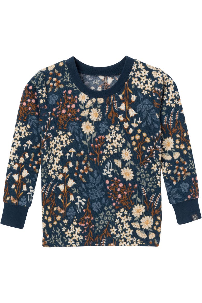 Hacci Pajama Top & Pant Set, Alternate, color, Navy Floral