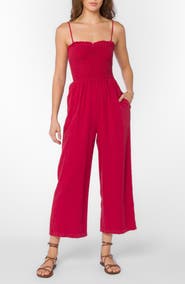 VELVET HEART Smocked Ankle Crop Jumpsuit