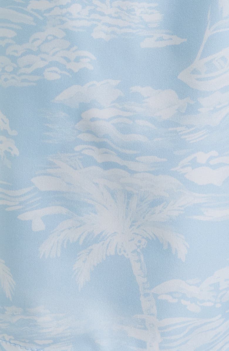 Vintage Summer Print Water Repellent Volley Swim Trunks, Alternate, color, Light Blue