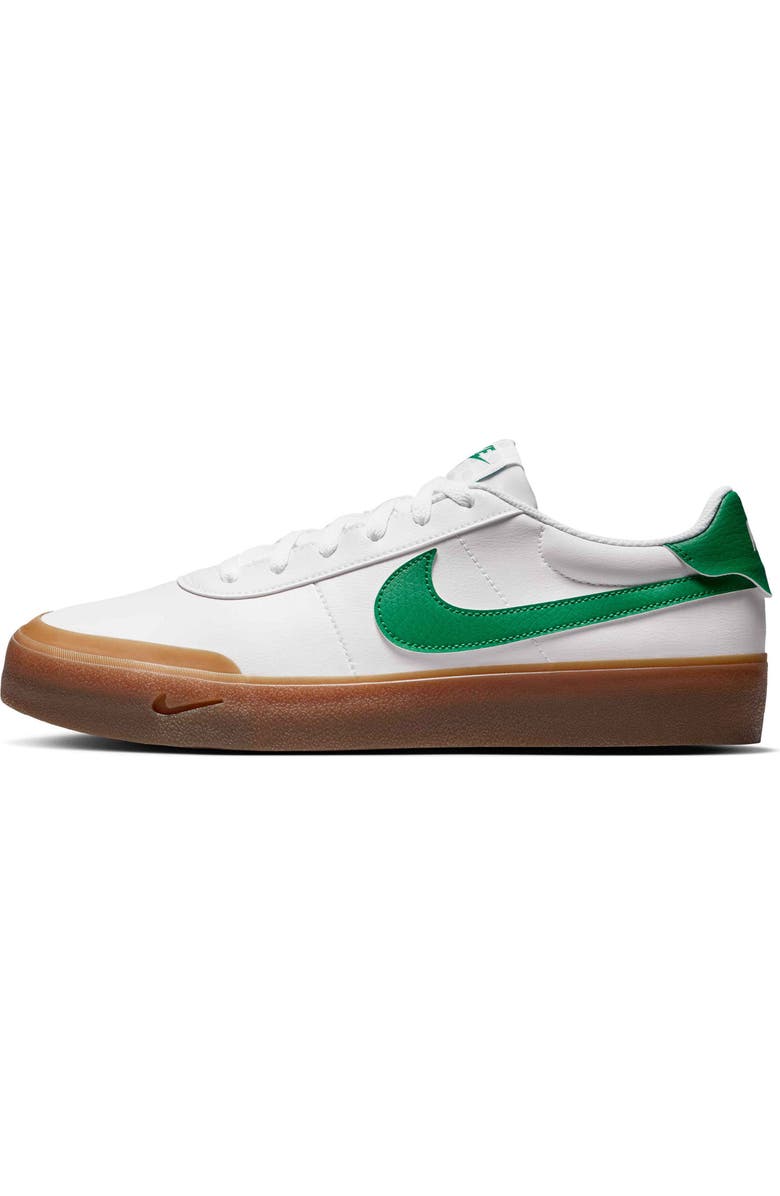 Nike Court Shot Low Top Sneaker, Alternate, color, 109 White/Gum Medium Brown/Malachite