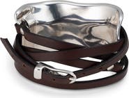 UNODE50 Sterling silver-plated bracelet with leather straps