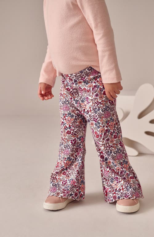 Next Kids' Floral Rib Flare Leggings In Multi