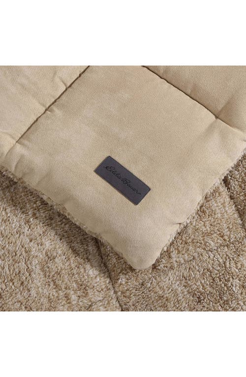 Eddie Bauer Sherwood Reversible Faux Shearling King Comforter Set In Light Pastel Brown