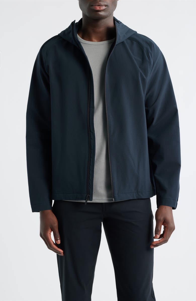 Zella Routine Zip Hoodie, Main, color, Black Caviar